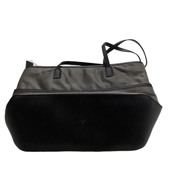 Michael Kors Gray Nylon Kempton Tote Bag Purse Zip Close 10”x15” Silver Charm - Picture 5 of 14